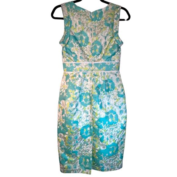 NWT Roksanda Ilincic Aqua Floral Sheath Dress - Size 8 - Picture 4 of 16